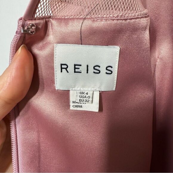 REISS Ammy Illusion Sheath Dress in Pink 0 - Picture 10 of 15